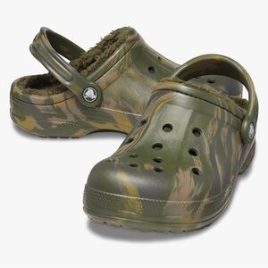 CROCS NWT Ralen lined clogs army green marbled camo women’s 7 men’s 5